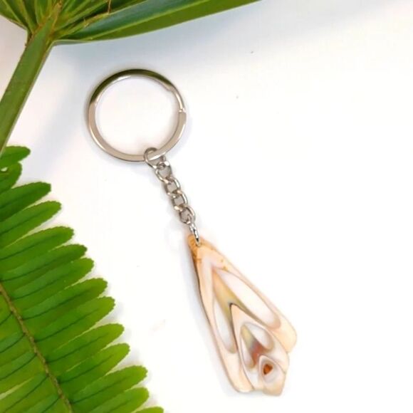 Seashell Keyring Slice Conch Seashell Clearwater Beach, Florida - Picture 1 of 15